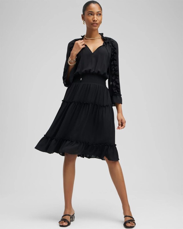 Ruffle Bell Sleeve Dress - image 1